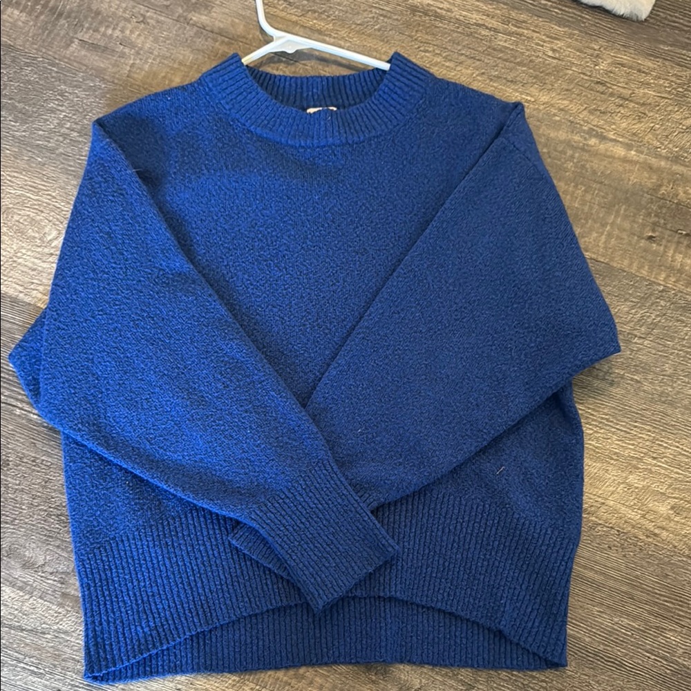 a new day Blue Chunky Knit Crewneck Sweater